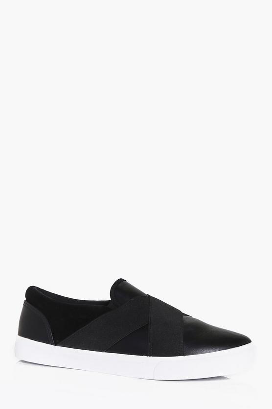 Slip On Cross Panel Plimsolls